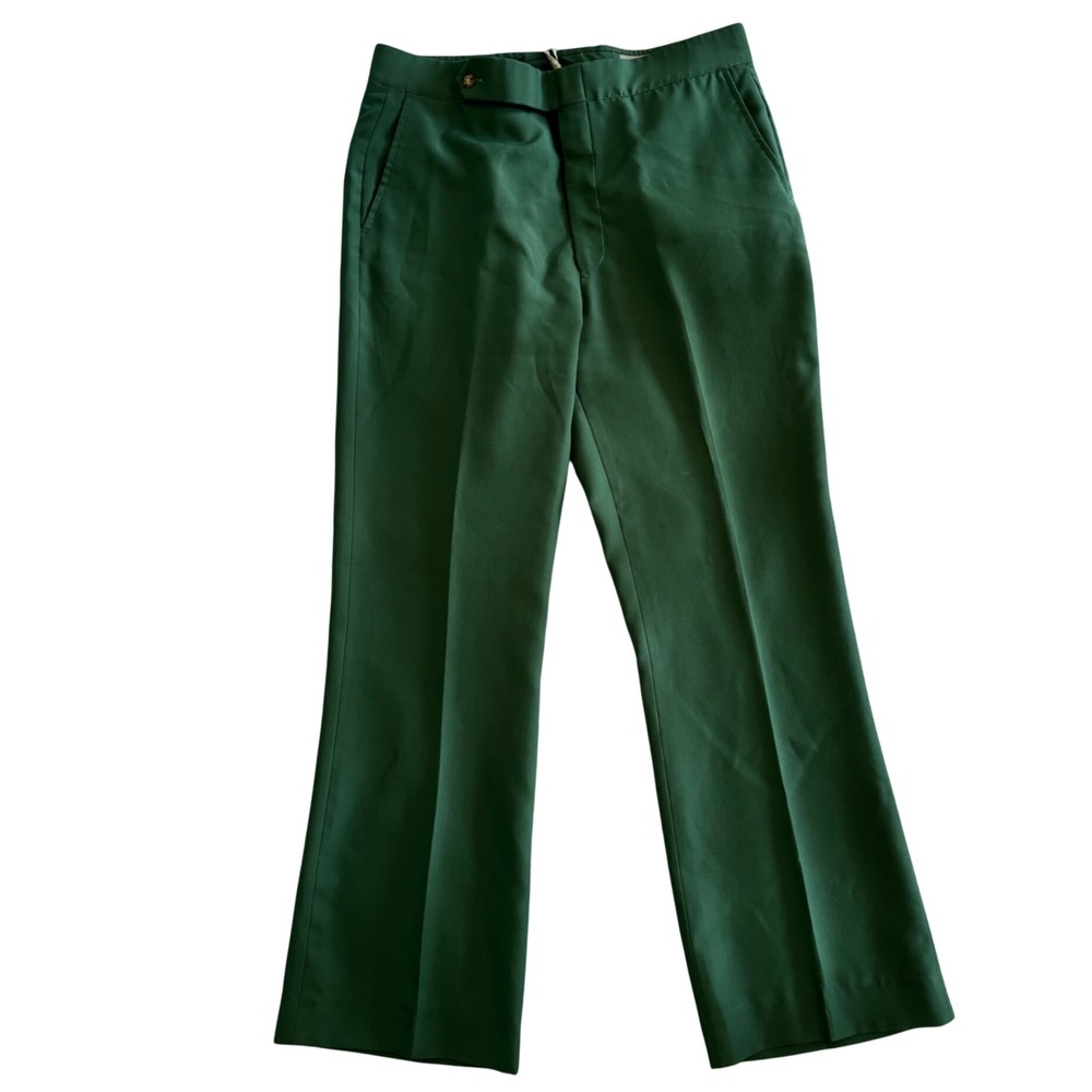 Vtg Sansabelt Jaymar Mens Green Pants Trousers 34x31 Flare Disco Retro 70s 80s